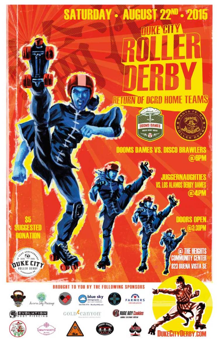 Kung Fu inspired poster for the Duke City Roller Derby
